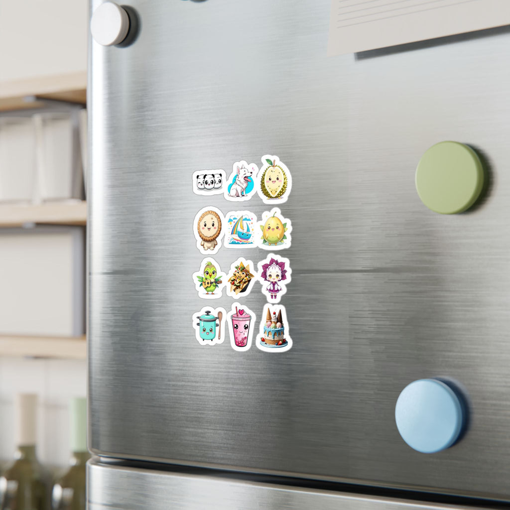 Kawaii Stickers Sheet 114 — 12 Kiss-Cut Vinyl Decals