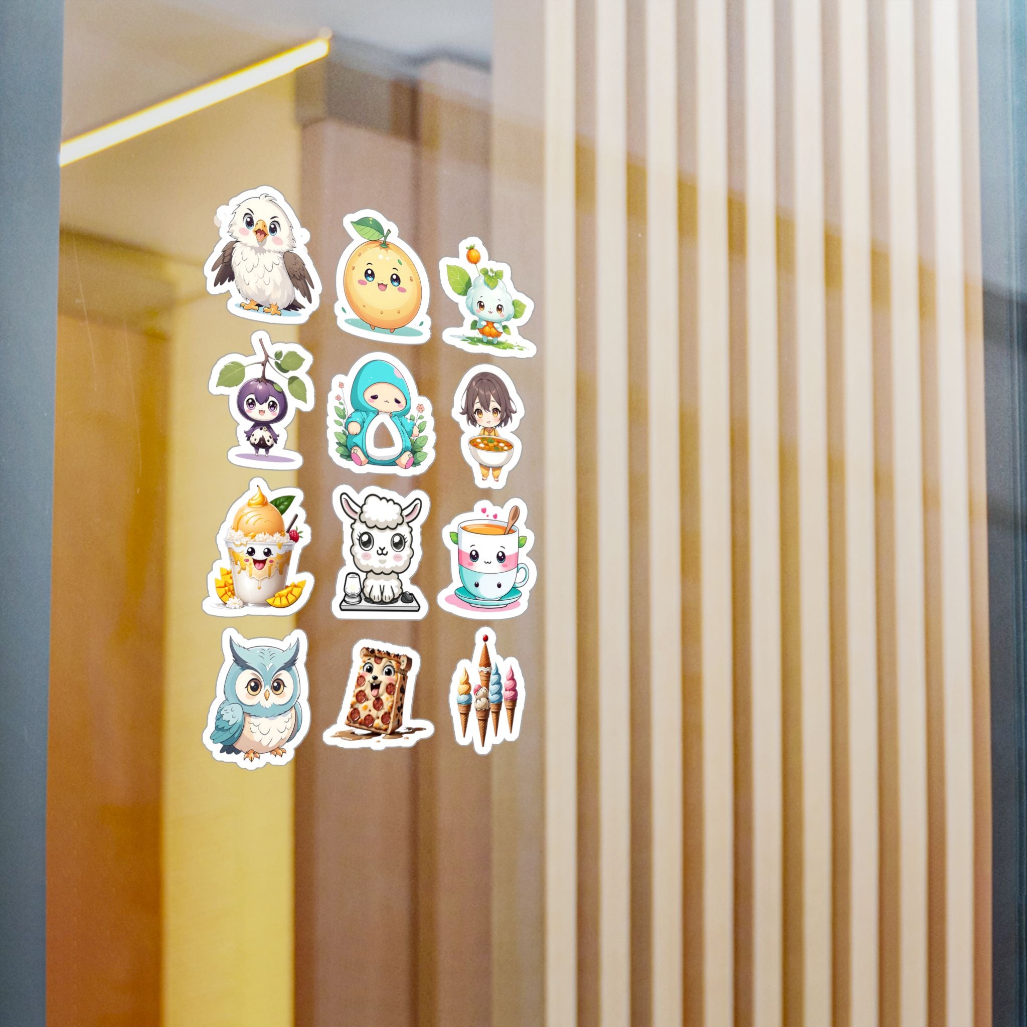 Kawaii Stickers Sheet 142 — 12 Kiss-Cut Vinyl Decals