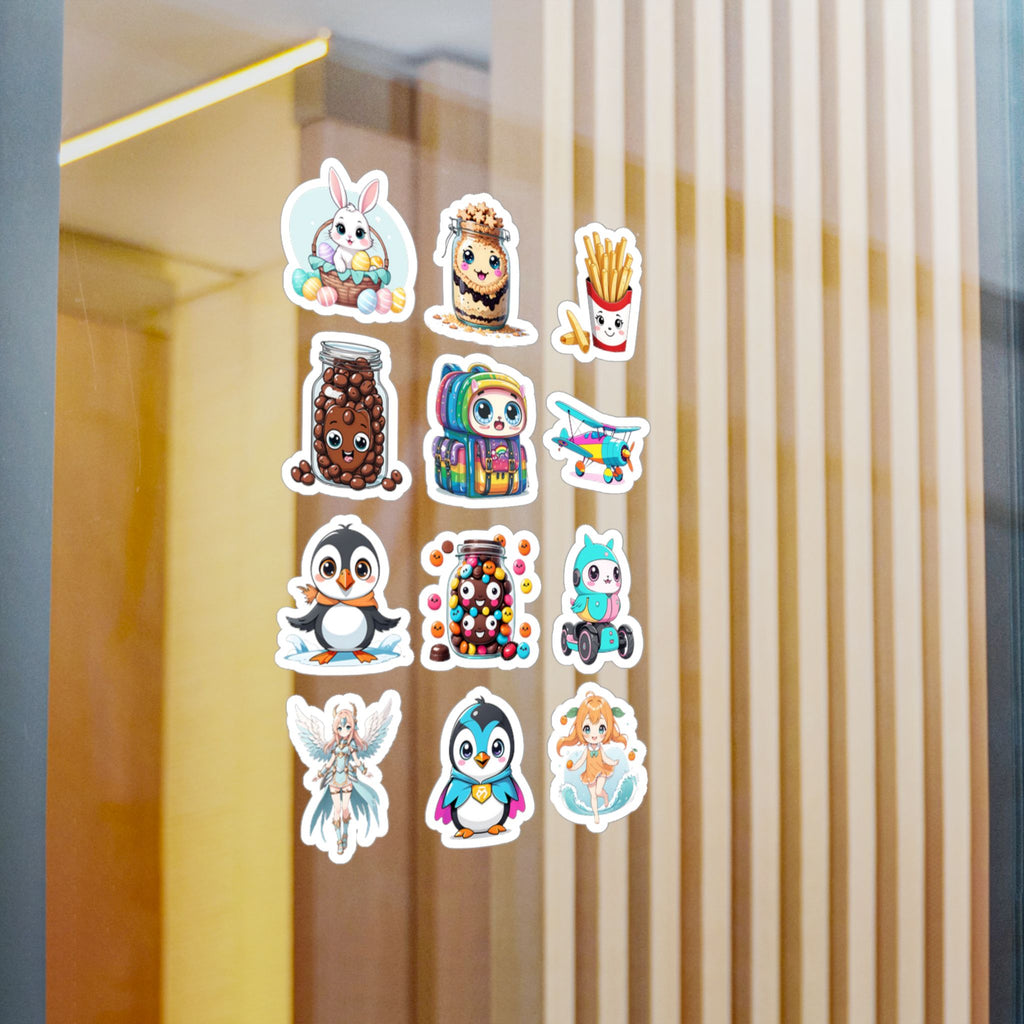Kawaii Stickers Sheet 26 — 12 Kiss-Cut Vinyl Decals