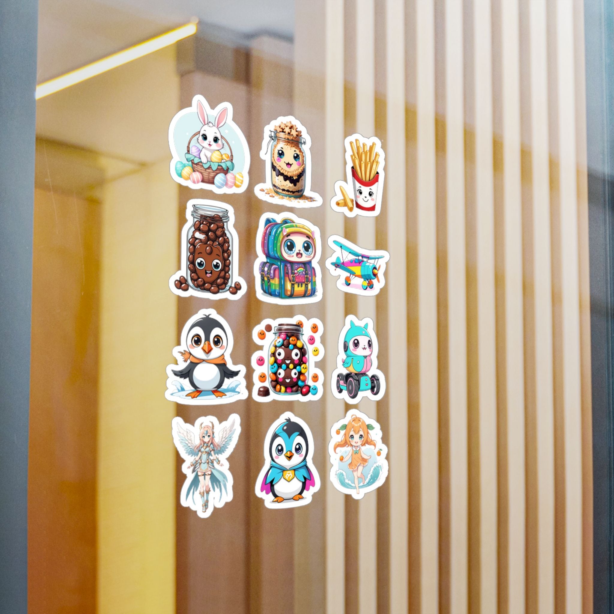 Kawaii Stickers Sheet 26 — 12 Kiss-Cut Vinyl Decals