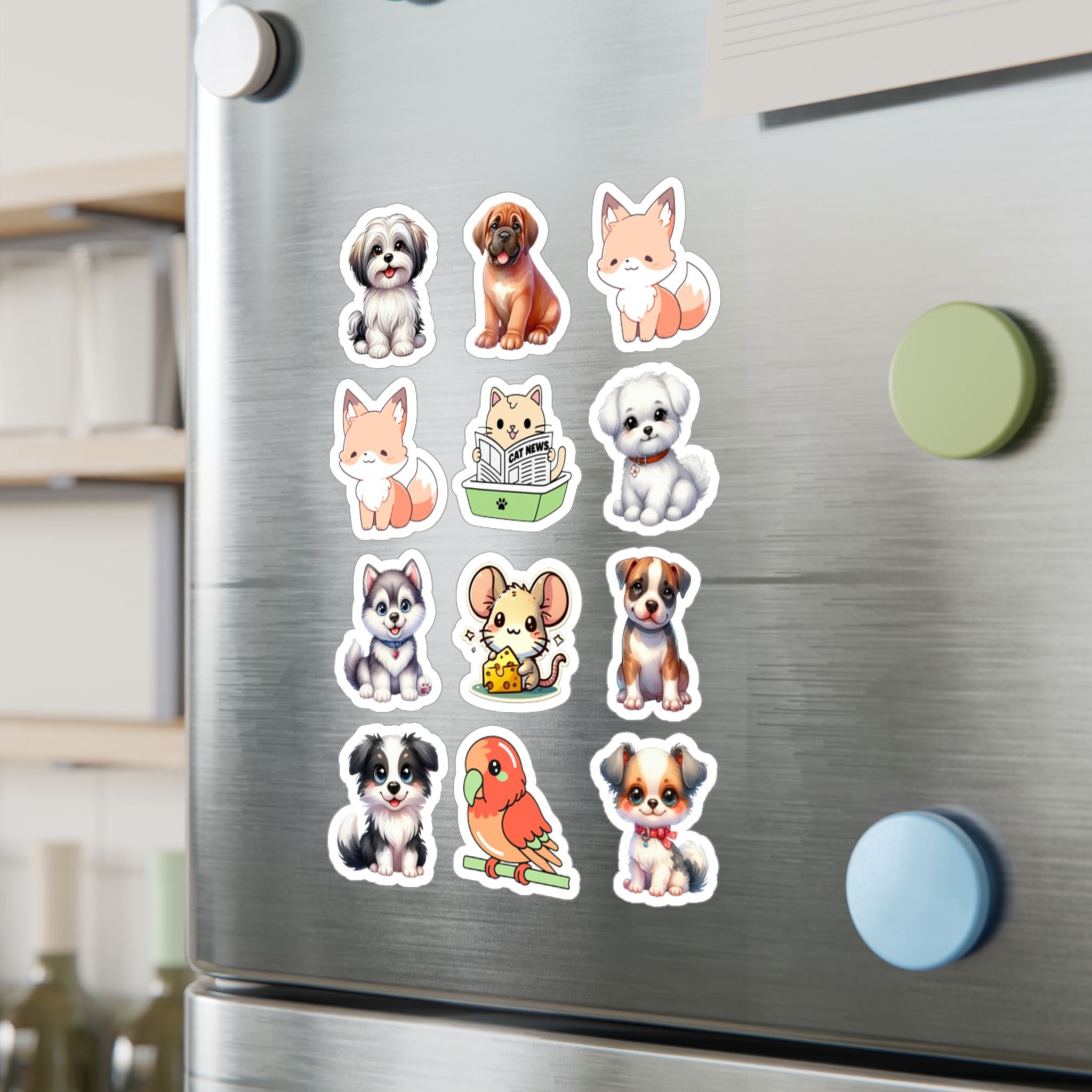 Cute Kawaii Sheet 14 — 12 Kiss-Cut Vinyl Decals