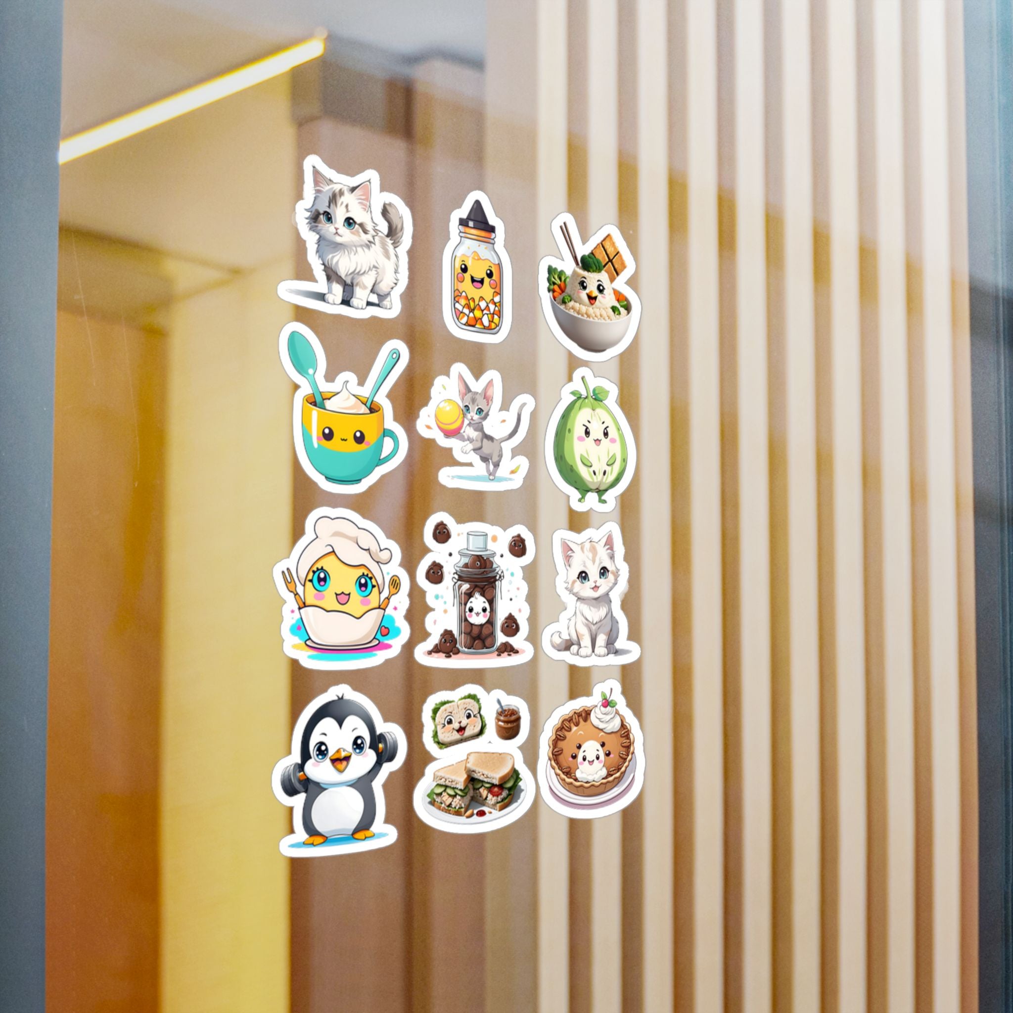 Kawaii Stickers Sheet 136 — 12 Kiss-Cut Vinyl Decals