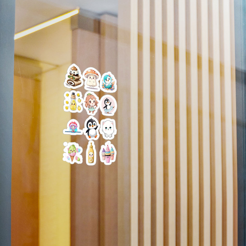 Kawaii Stickers Sheet 109 — 12 Kiss-Cut Vinyl Decals