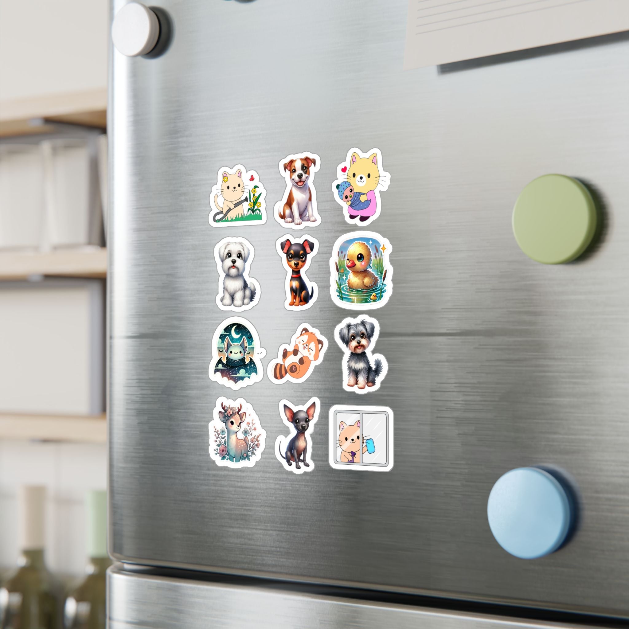 Cute Kawaii Sheet 05 — 12 Kiss-Cut Vinyl Decals