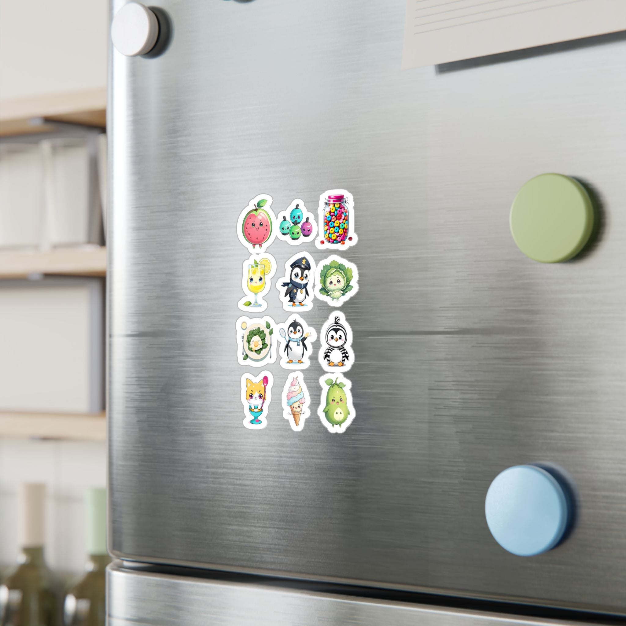 Kawaii Stickers Sheet 37 — 12 Kiss-Cut Vinyl Decals