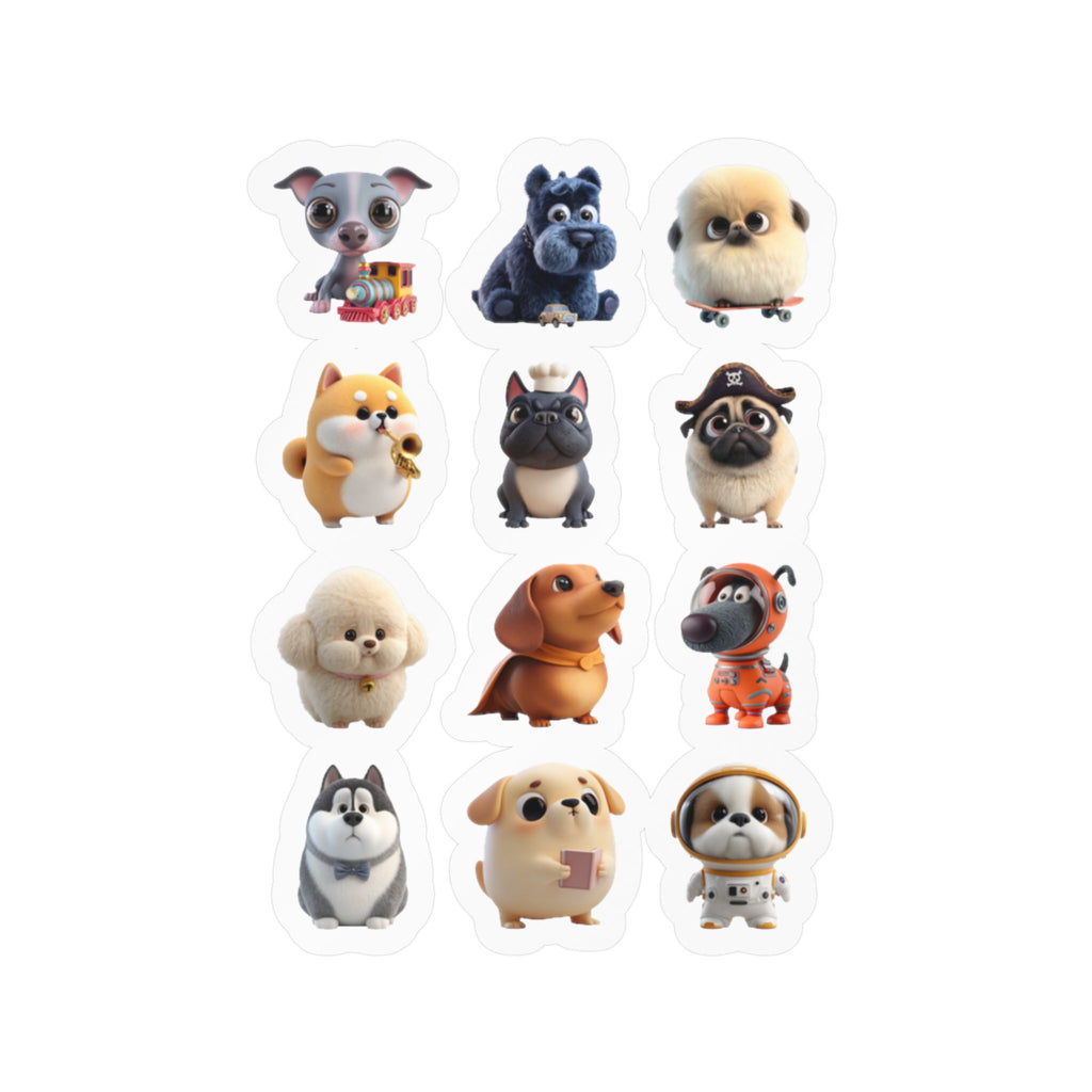 Kawaii Dogs Sheet 13 — 12 Kiss-Cut Vinyl Decals