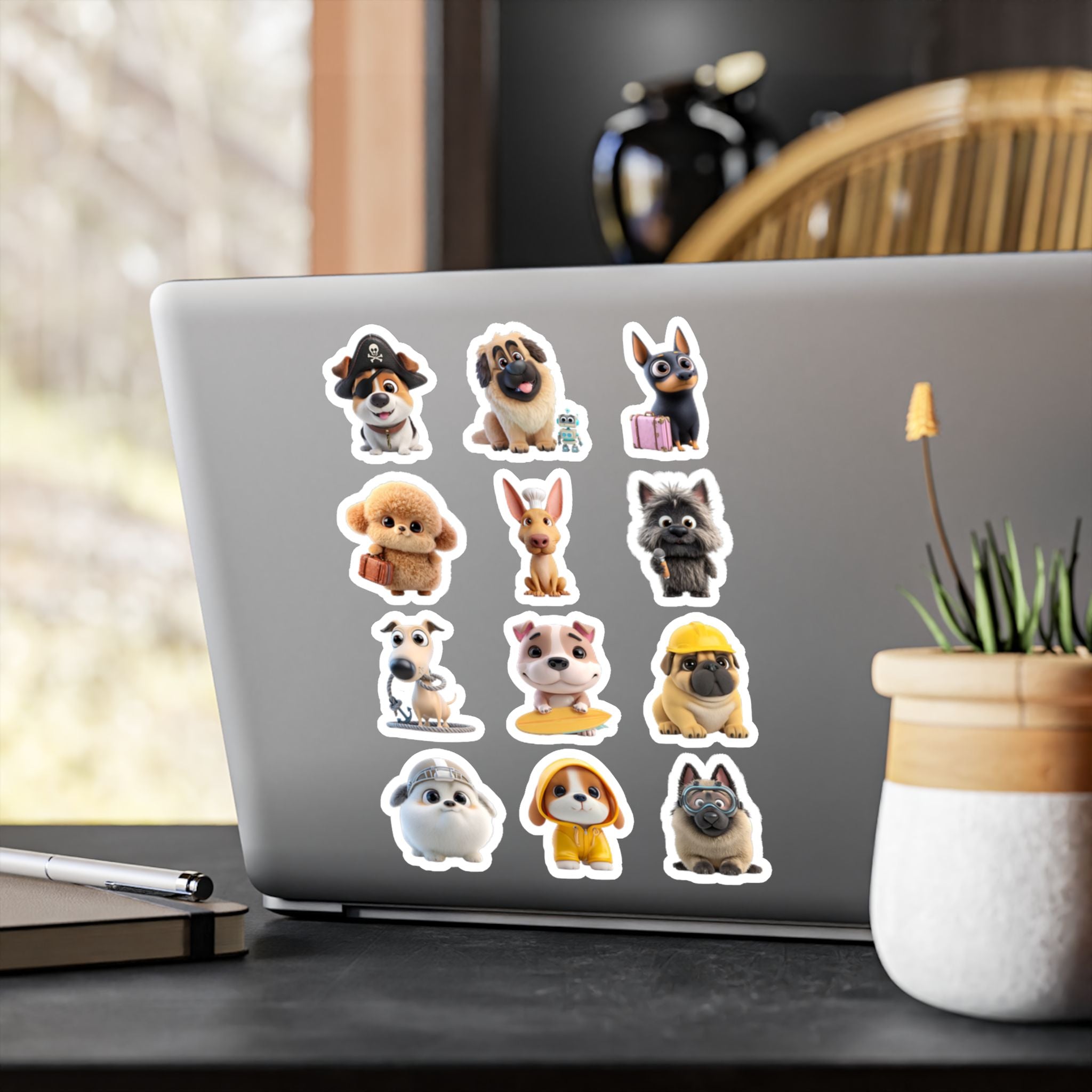 Kawaii Dogs Sheet 05 — 12 Kiss-Cut Vinyl Decals