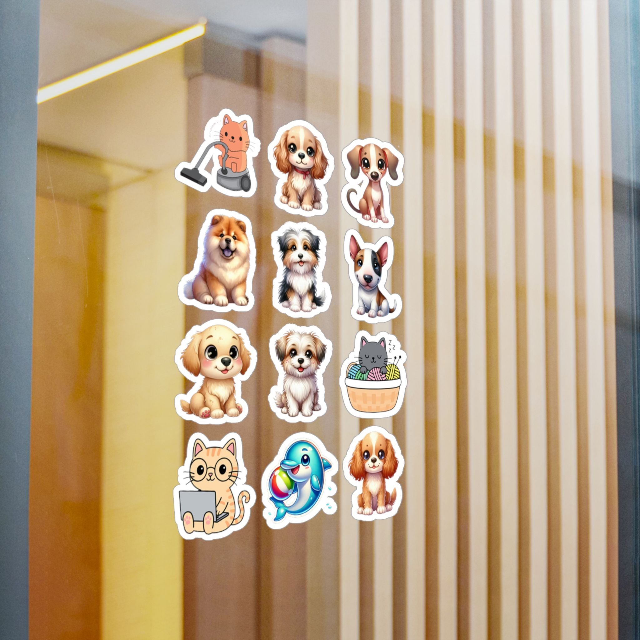 Cute Kawaii Sheet 01 — 12 Kiss-Cut Vinyl Decals