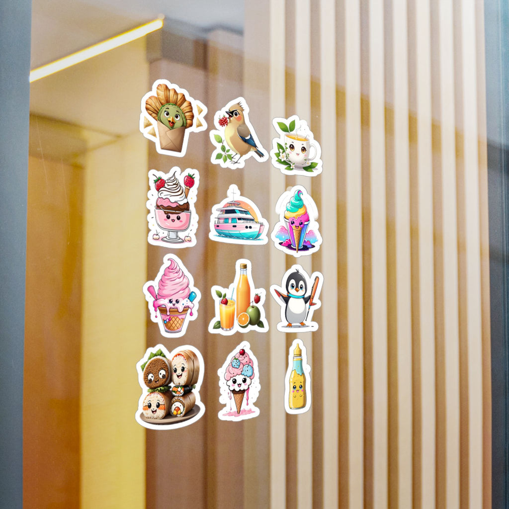 Kawaii Stickers Sheet 119 — 12 Kiss-Cut Vinyl Decals