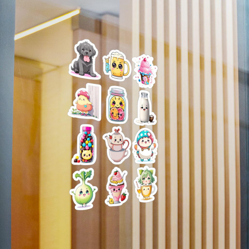 Kawaii Stickers Sheet 246 — 12 Kiss-Cut Vinyl Decals