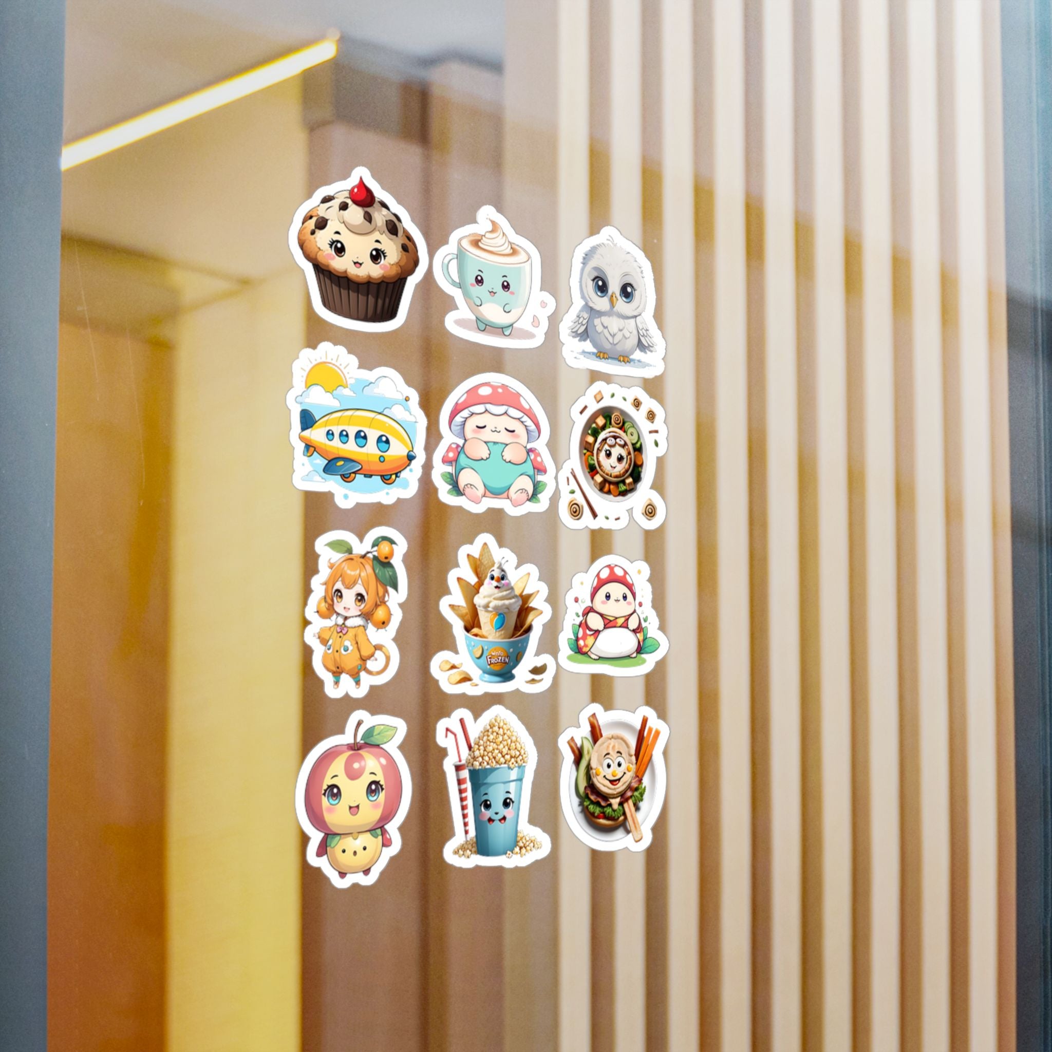 Kawaii Stickers Sheet 11 — 12 Kiss-Cut Vinyl Decals
