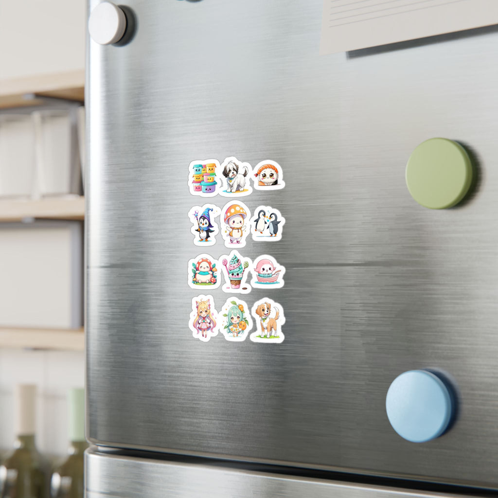 Kawaii Stickers Sheet 268 — 12 Kiss-Cut Vinyl Decals