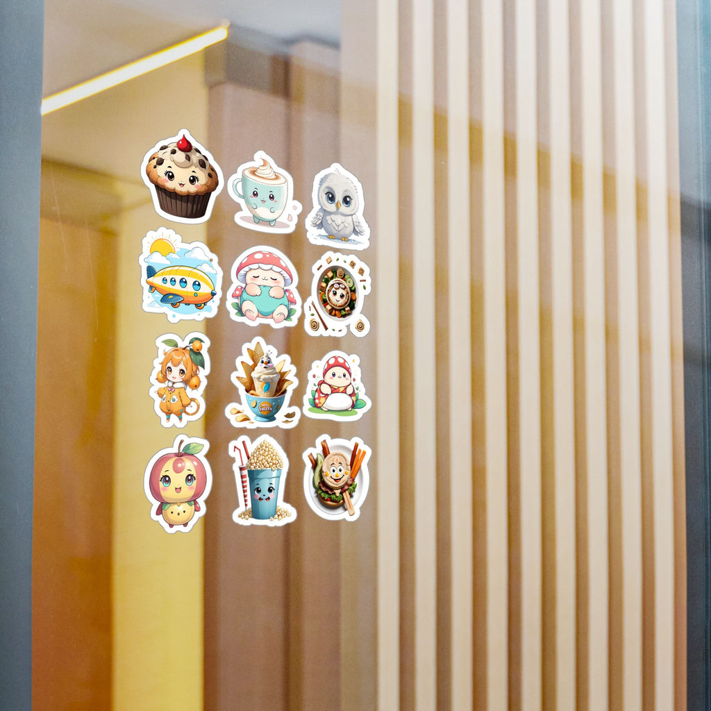 Kawaii Stickers Sheet 11 — 12 Kiss-Cut Vinyl Decals