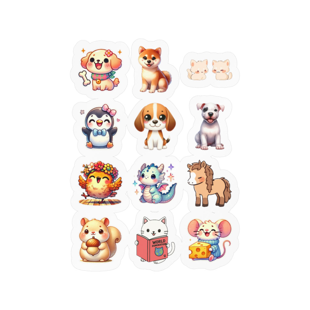 Cute Kawaii Sheet 25 — 12 Kiss-Cut Vinyl Decals