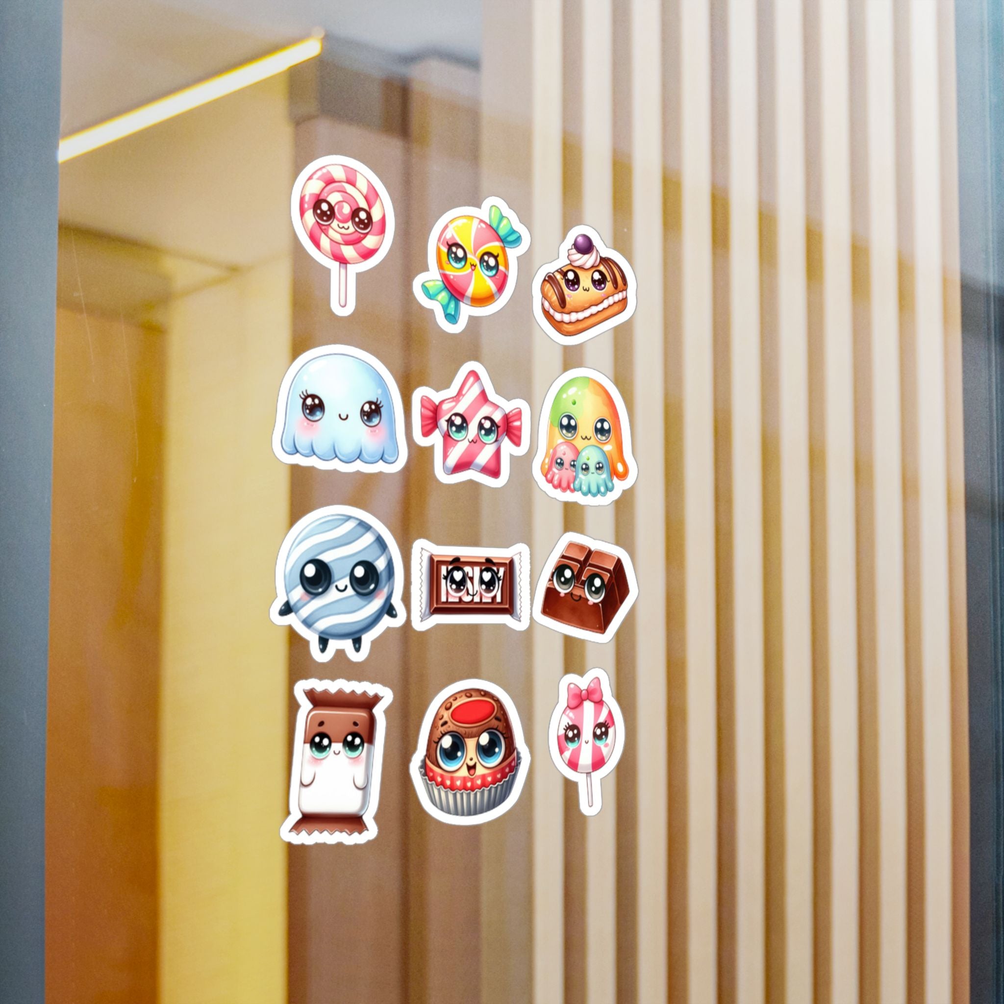 Kawaii Candy Sheet 01 — 12 Kiss-Cut Vinyl Decals