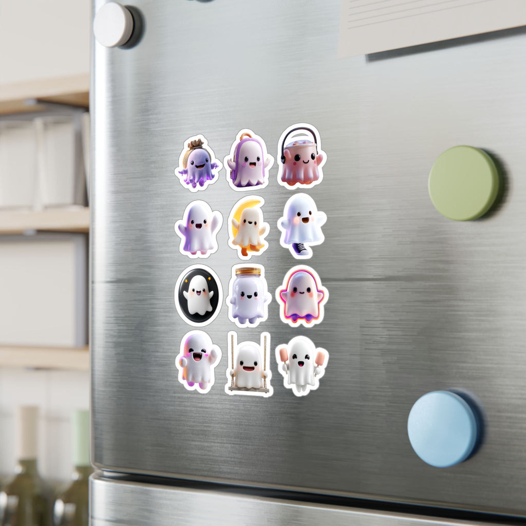 Kawaii Ghosts Sheet 05 — 12 Kiss-Cut Vinyl Decals
