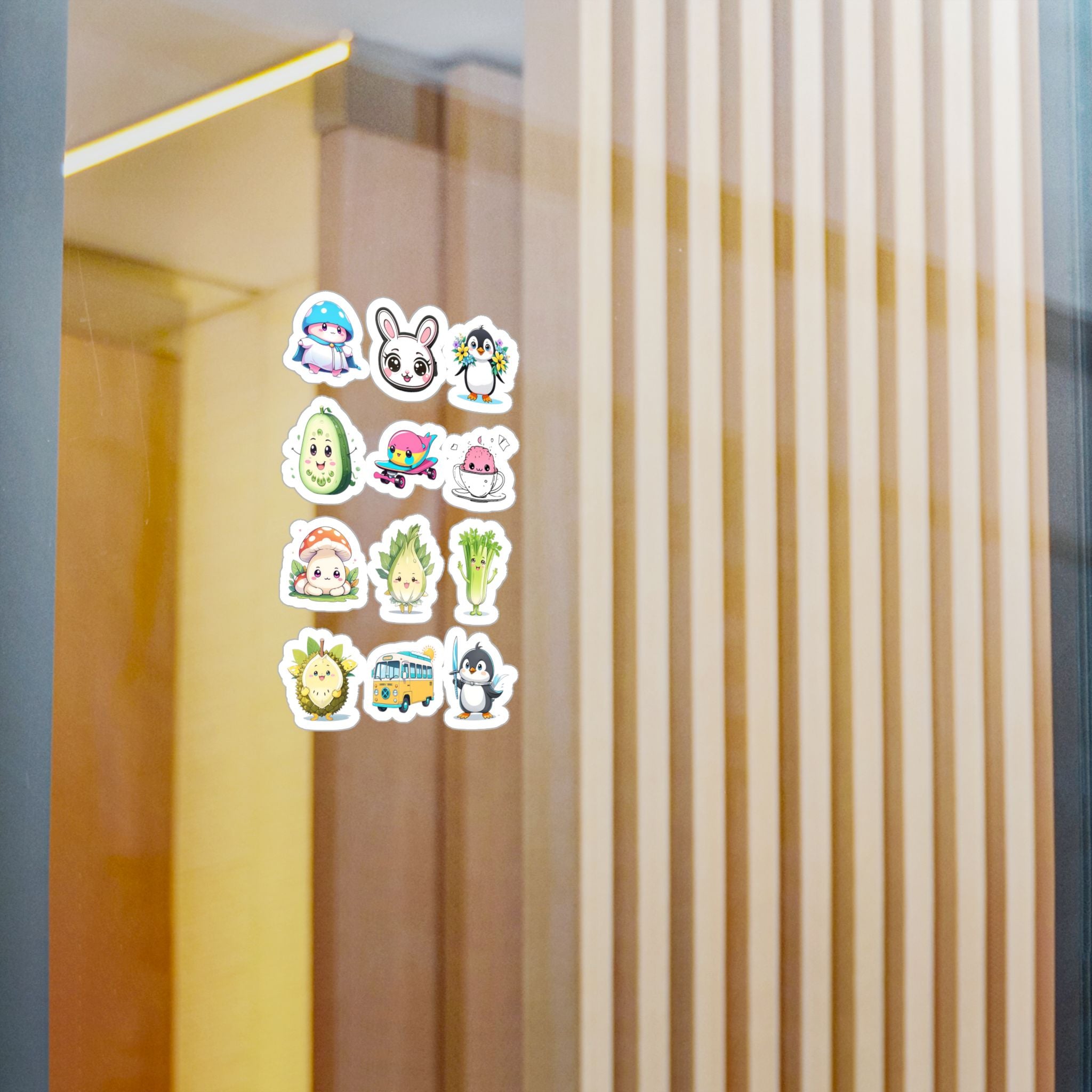 Kawaii Stickers Sheet 47 — 12 Kiss-Cut Vinyl Decals