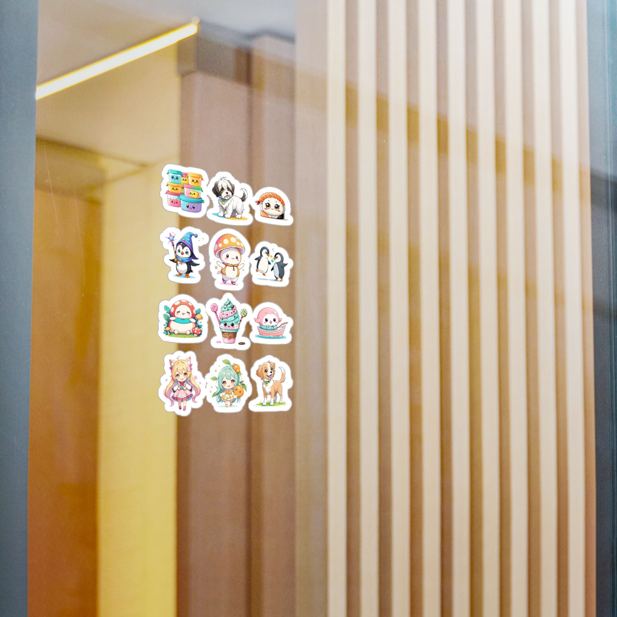 Kawaii Stickers Sheet 268 — 12 Kiss-Cut Vinyl Decals