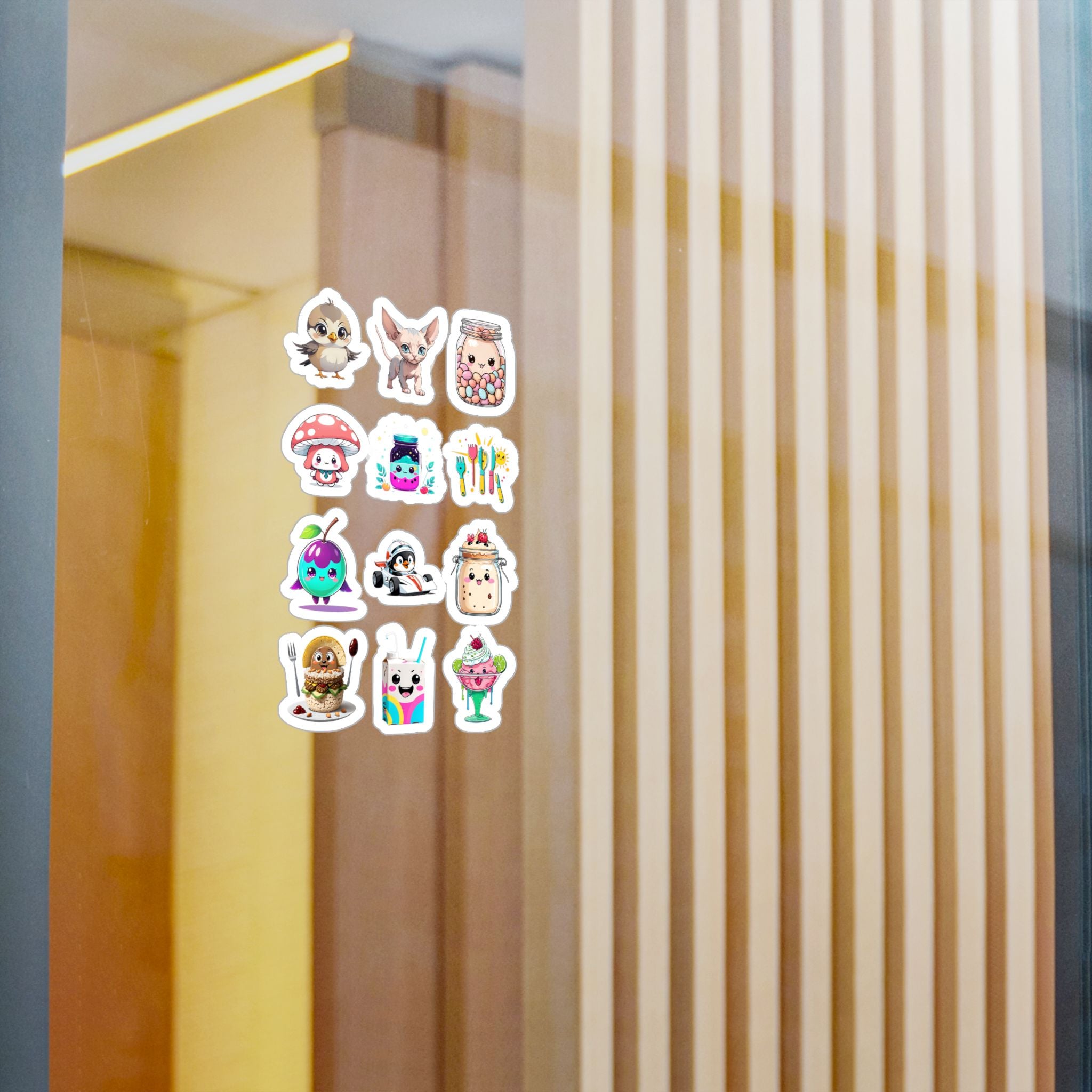 Kawaii Stickers Sheet 260 — 12 Kiss-Cut Vinyl Decals