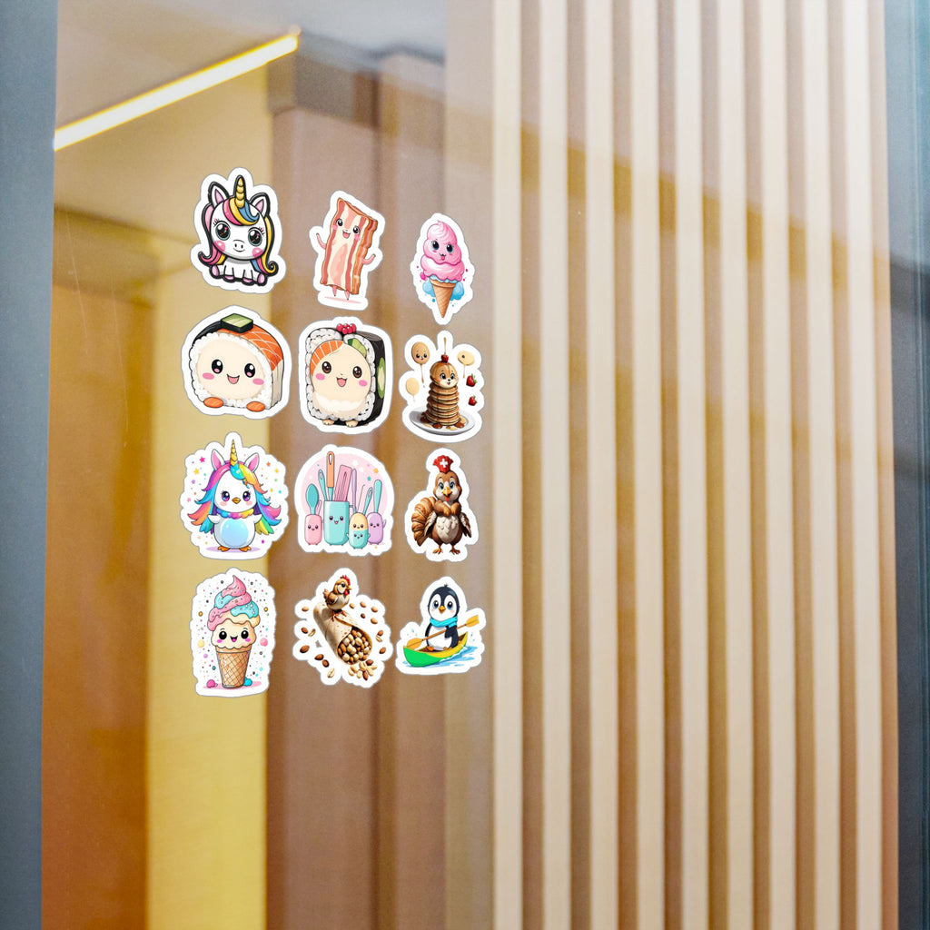 Kawaii Stickers Sheet 210 — 12 Kiss-Cut Vinyl Decals