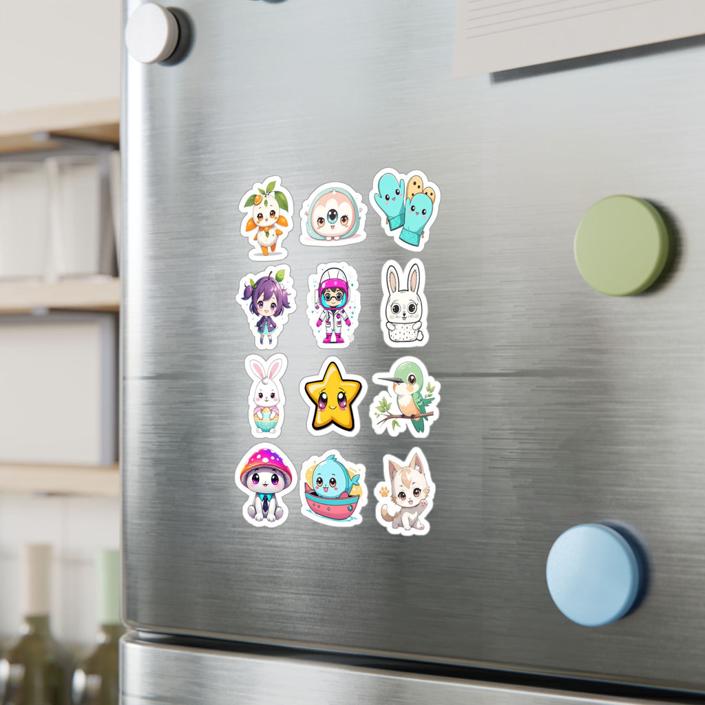 Kawaii Stickers Sheet 263 — 12 Kiss-Cut Vinyl Decals