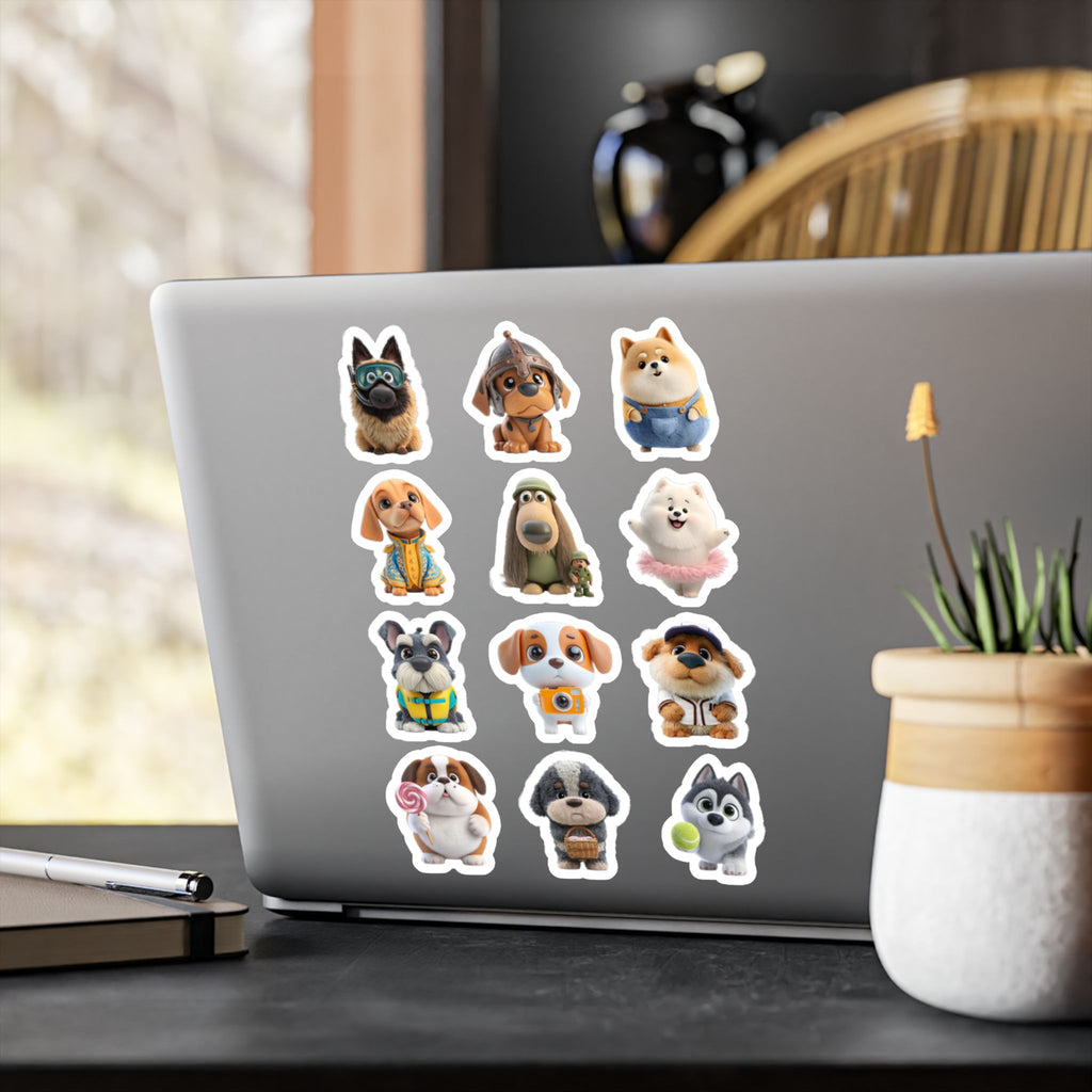 Kawaii Dogs Sheet 09 — 12 Kiss-Cut Vinyl Decals