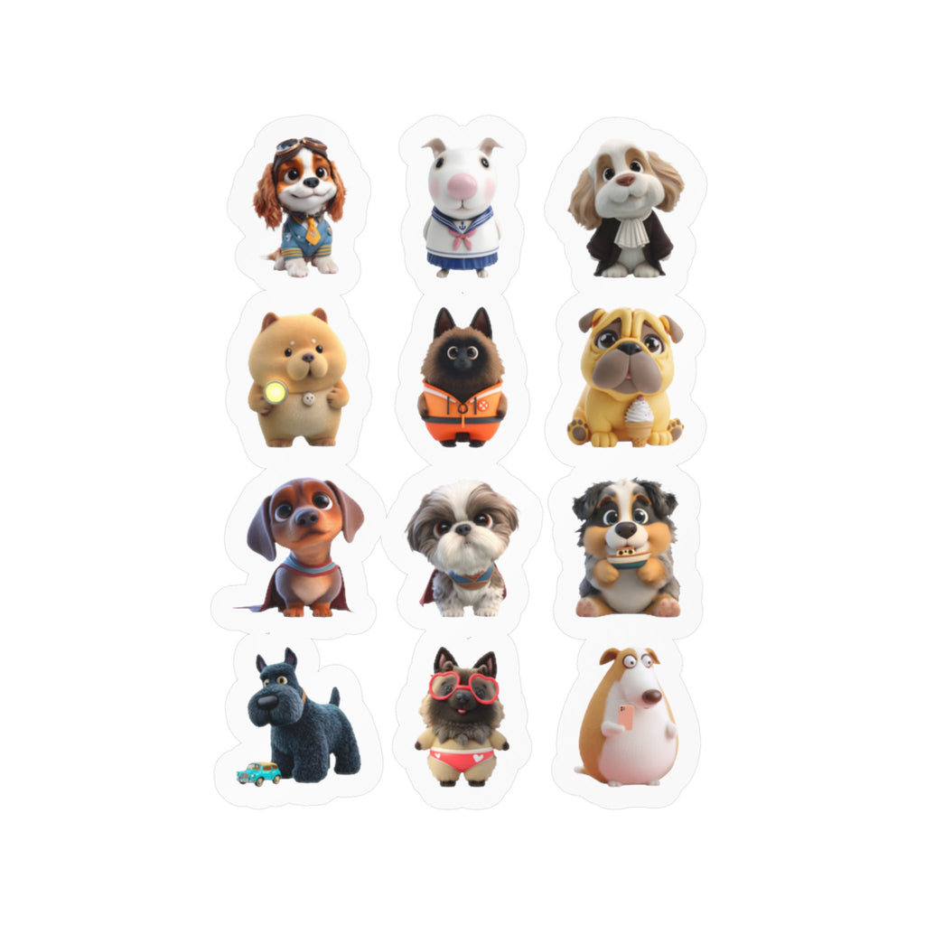 Kawaii Dogs Sheet 11 — 12 Kiss-Cut Vinyl Decals