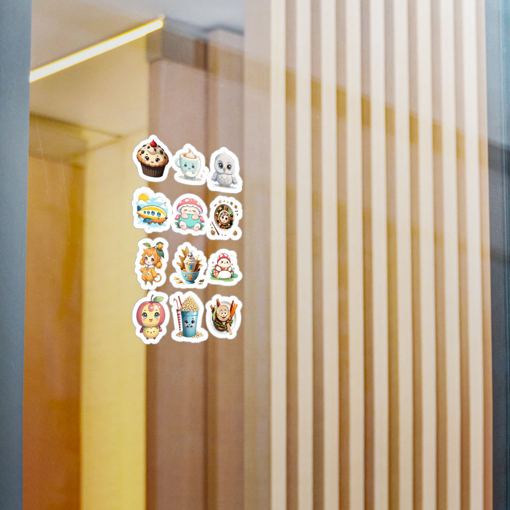 Kawaii Stickers Sheet 11 — 12 Kiss-Cut Vinyl Decals