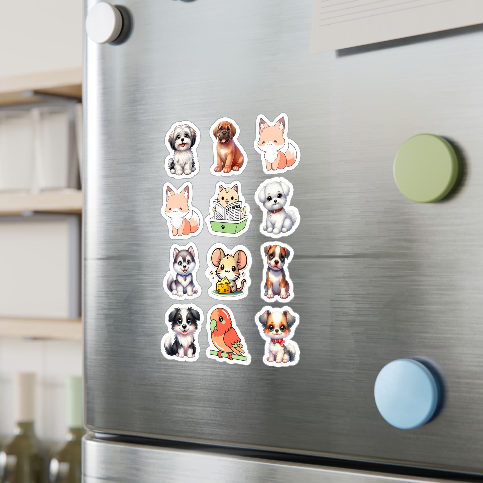 Cute Kawaii Sheet 14 — 12 Kiss-Cut Vinyl Decals