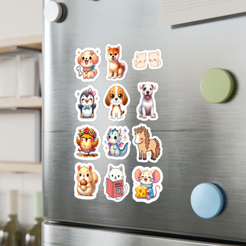 Cute Kawaii Sheet 25 — 12 Kiss-Cut Vinyl Decals