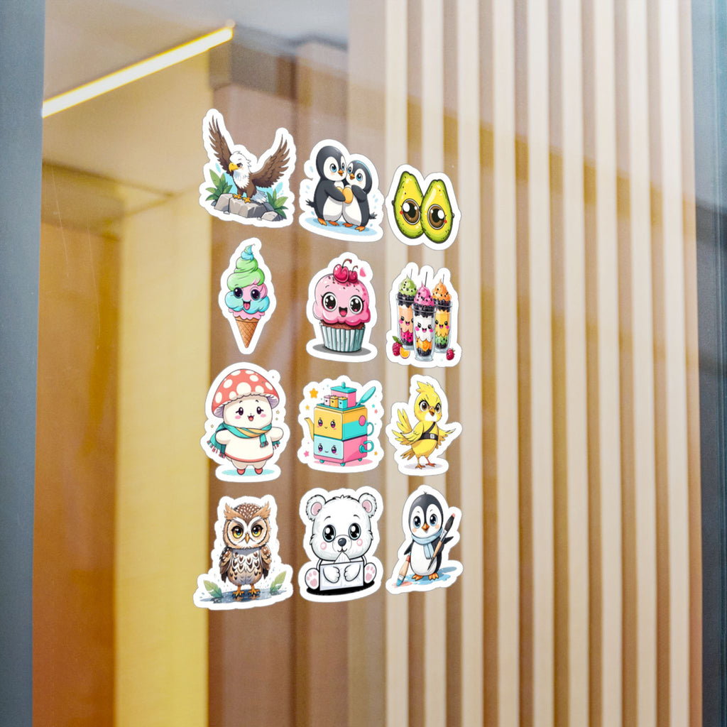 Kawaii Stickers Sheet 238 — 12 Kiss-Cut Vinyl Decals