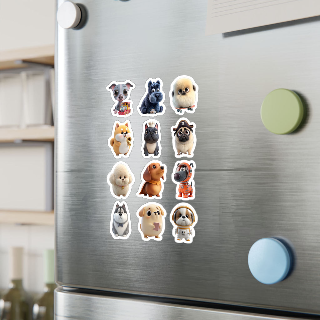 Kawaii Dogs Sheet 13 — 12 Kiss-Cut Vinyl Decals