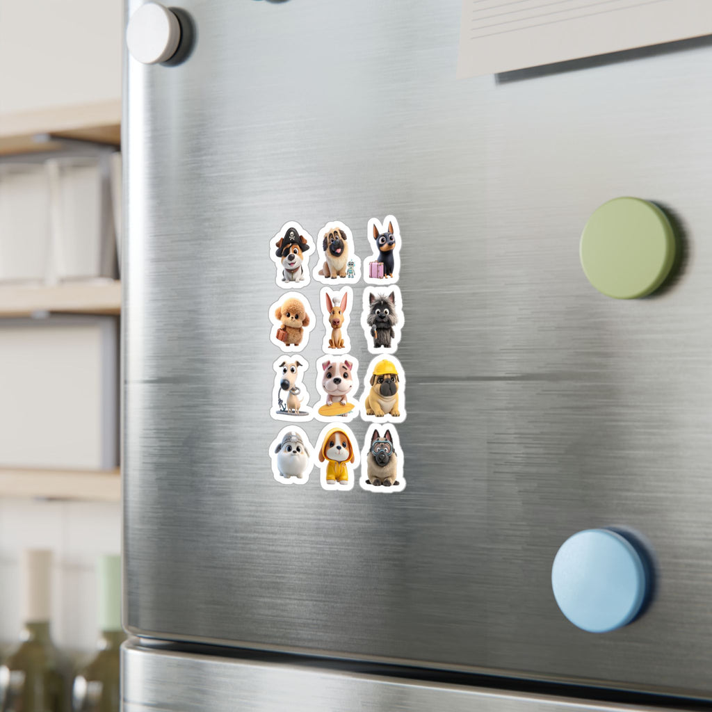 Kawaii Dogs Sheet 05 — 12 Kiss-Cut Vinyl Decals