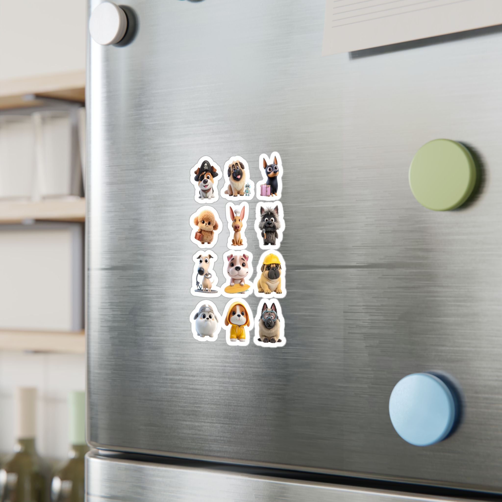 Kawaii Dogs Sheet 05 — 12 Kiss-Cut Vinyl Decals