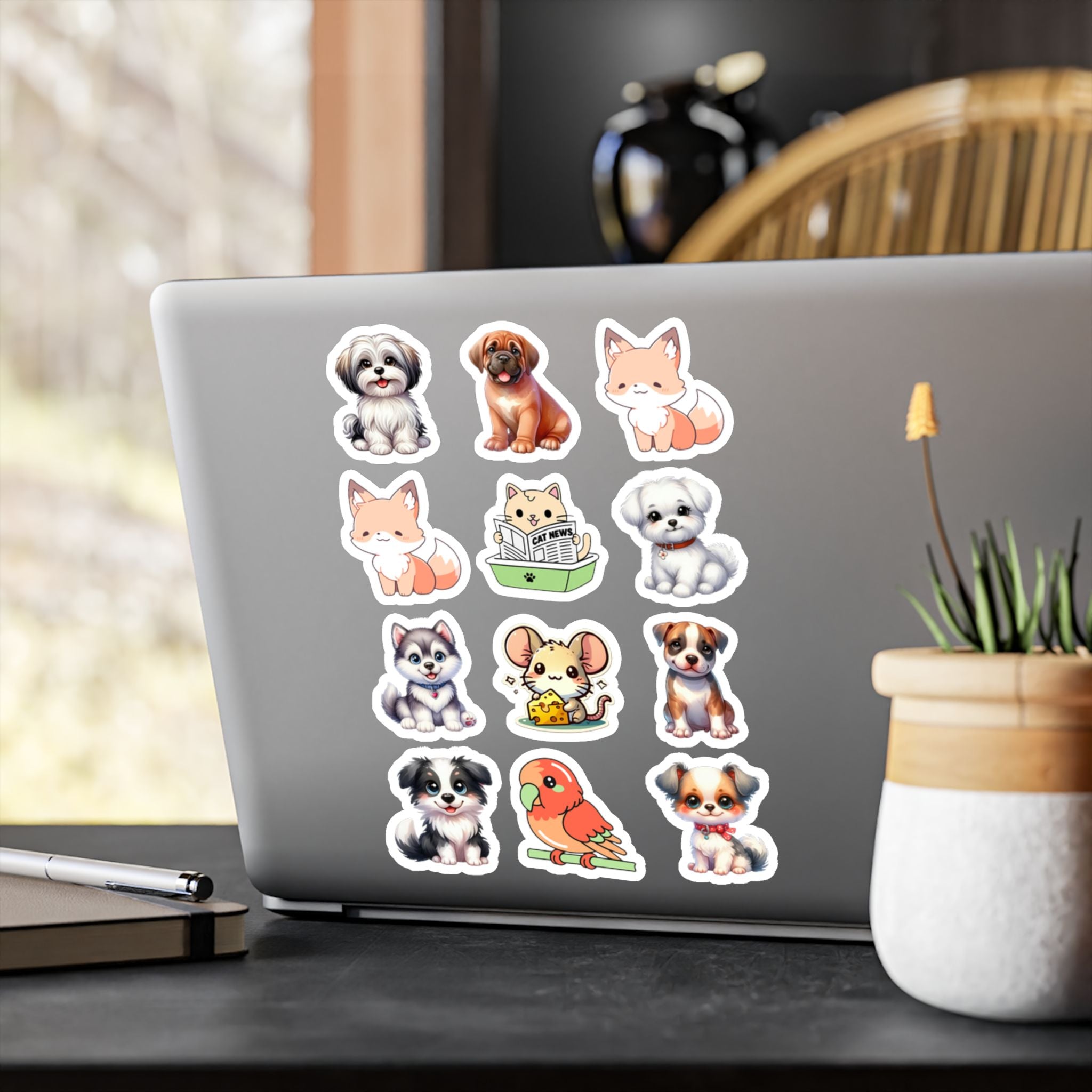 Cute Kawaii Sheet 14 — 12 Kiss-Cut Vinyl Decals