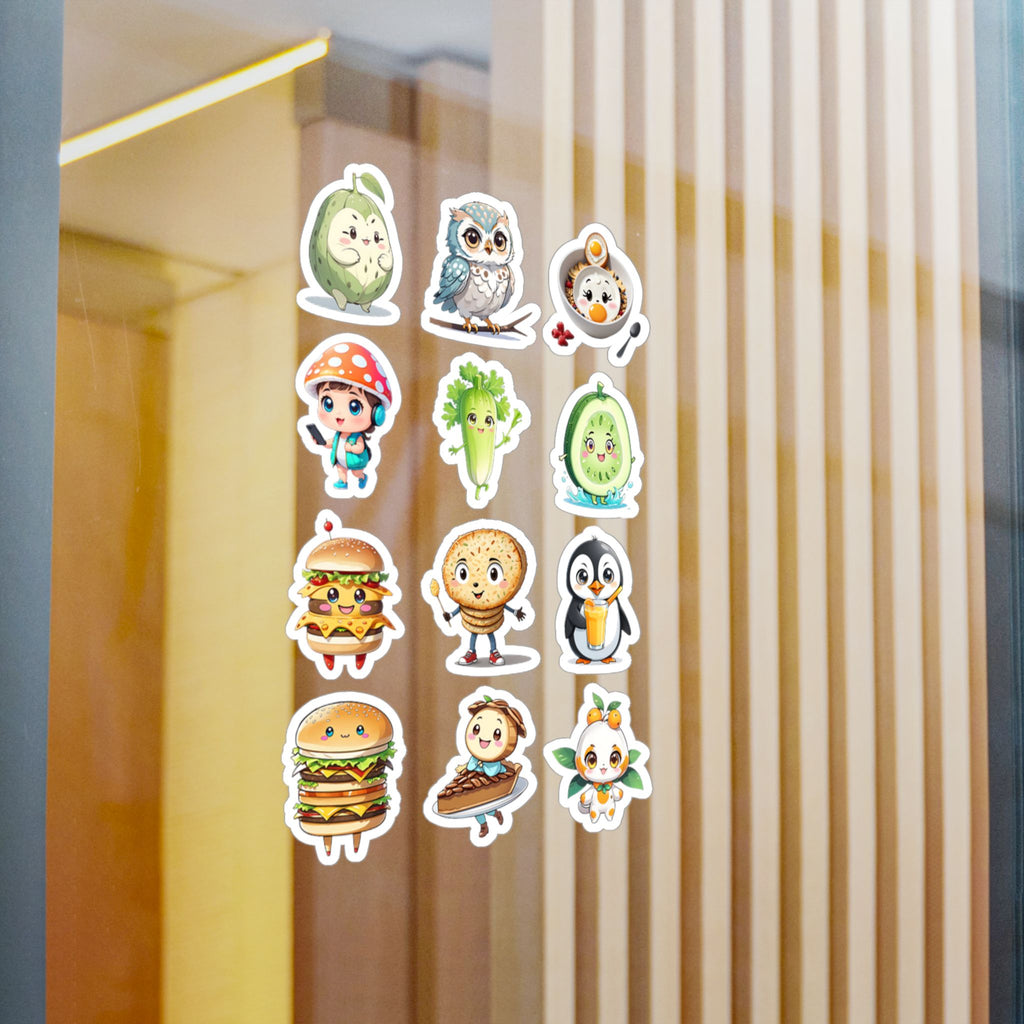 Kawaii Stickers Sheet 04 — 12 Kiss-Cut Vinyl Decals