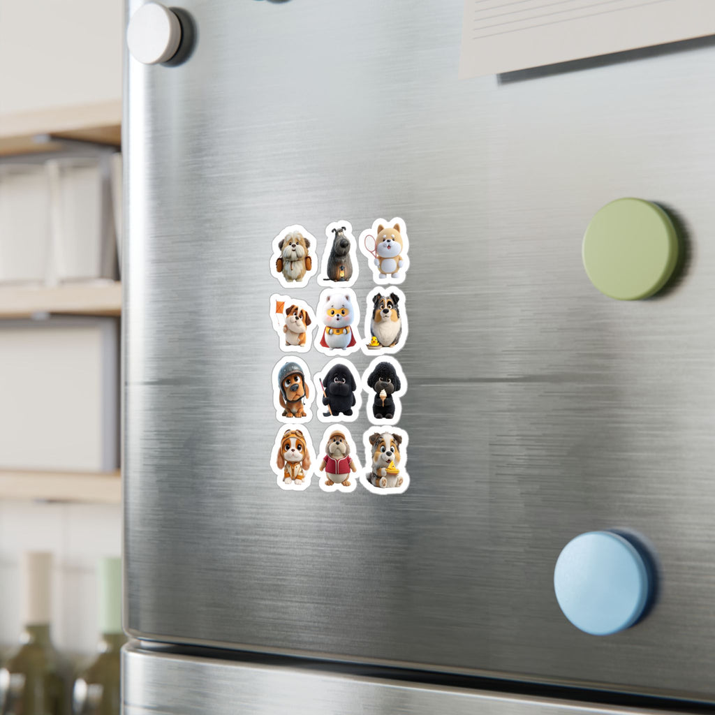 Kawaii Dogs Sheet 01 — 12 Kiss-Cut Vinyl Decals