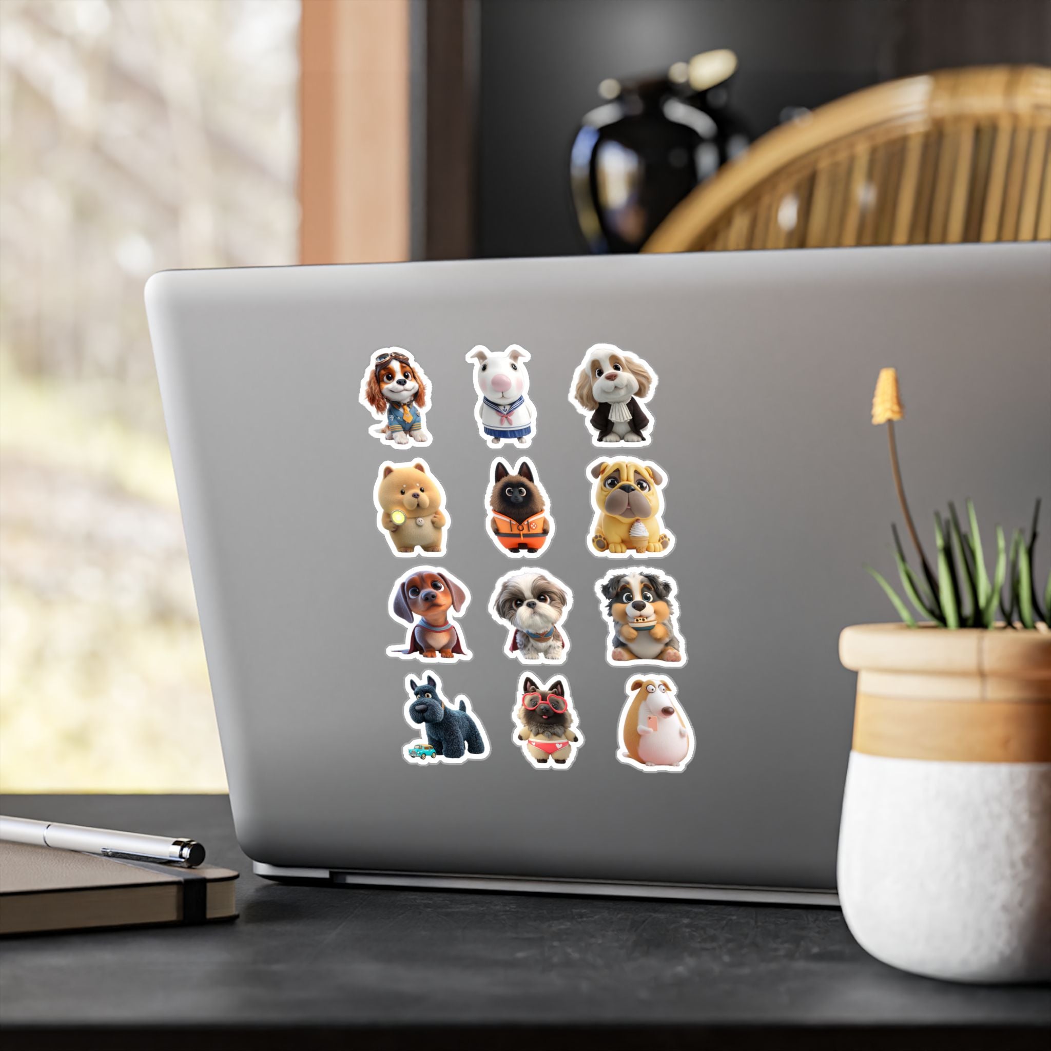 Kawaii Dogs Sheet 11 — 12 Kiss-Cut Vinyl Decals