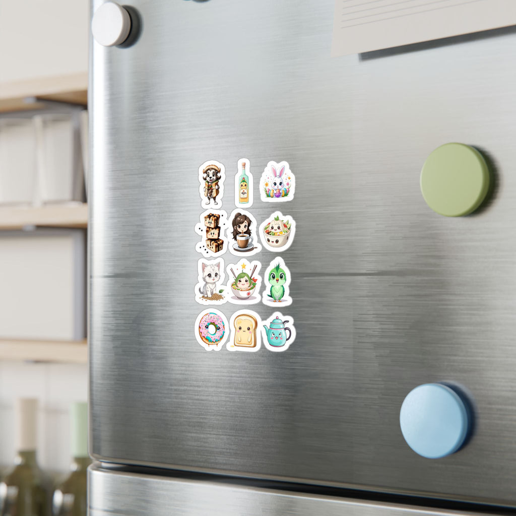 Kawaii Stickers Sheet 141 — 12 Kiss-Cut Vinyl Decals