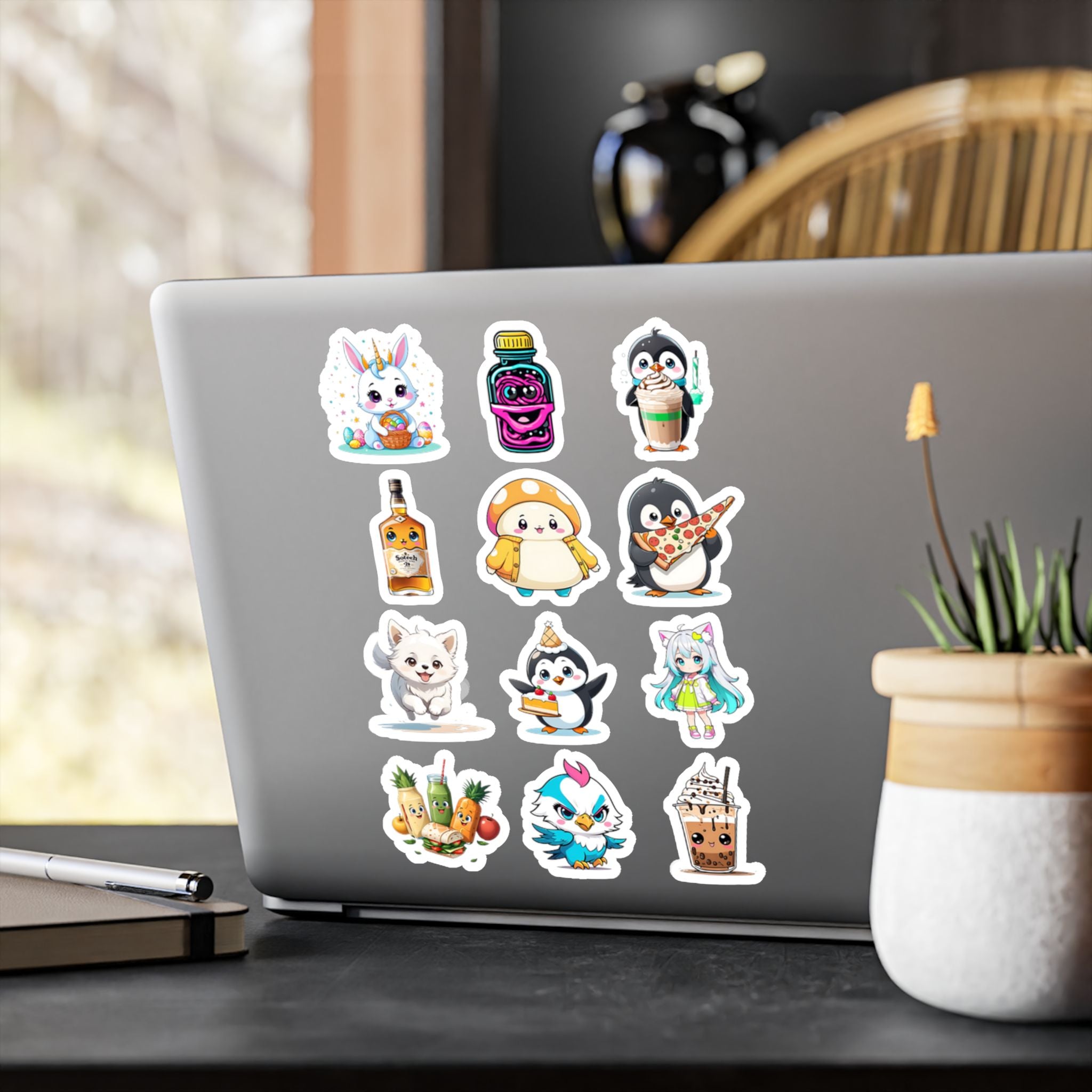 Kawaii Stickers Sheet 49 — 12 Kiss-Cut Vinyl Decals
