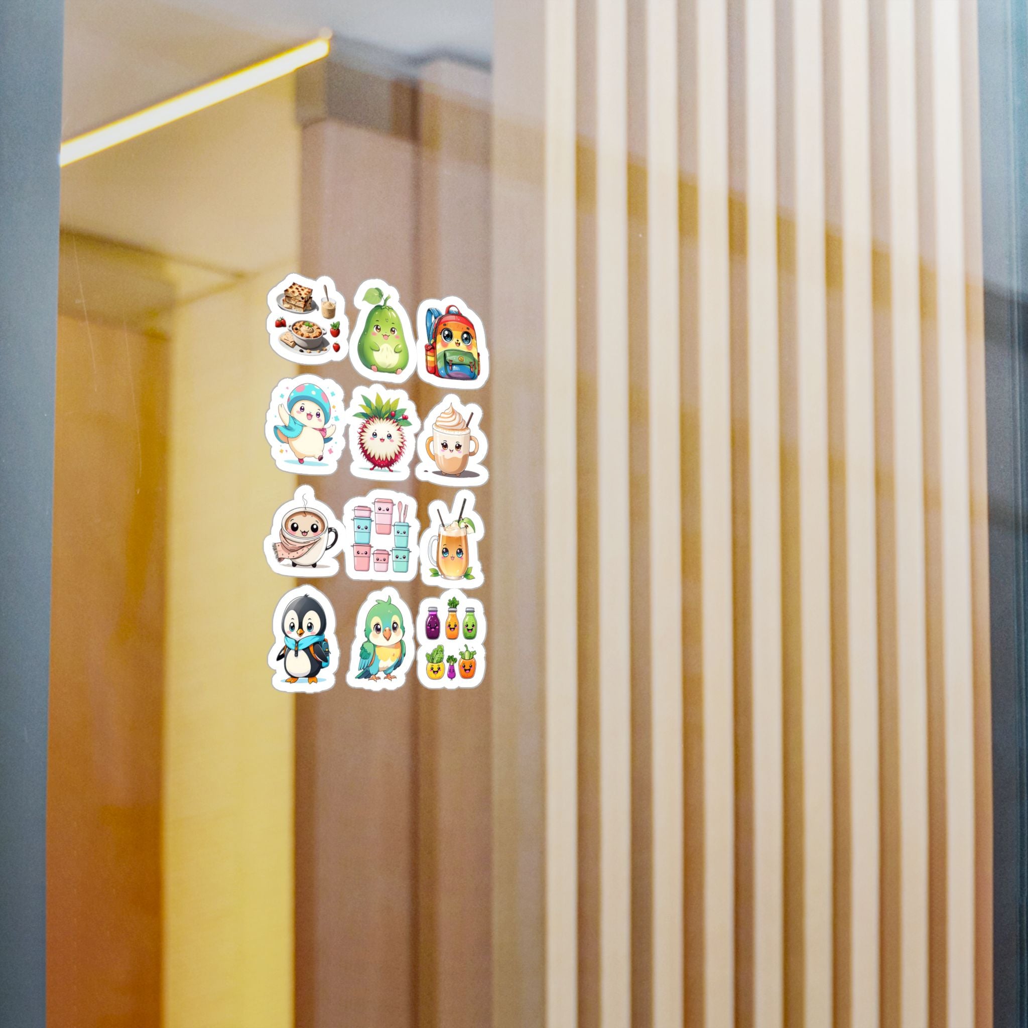 Kawaii Stickers Sheet 128 — 12 Kiss-Cut Vinyl Decals