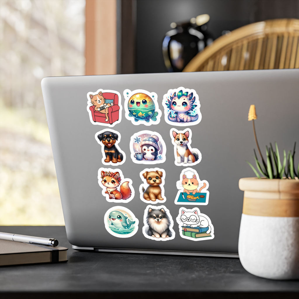 Cute Kawaii Sheet 24 — 12 Kiss-Cut Vinyl Decals