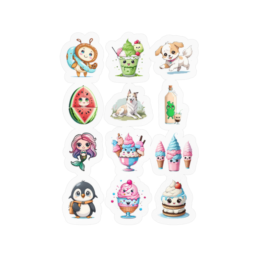 Kawaii Stickers Sheet 146 — 12 Kiss-Cut Vinyl Decals
