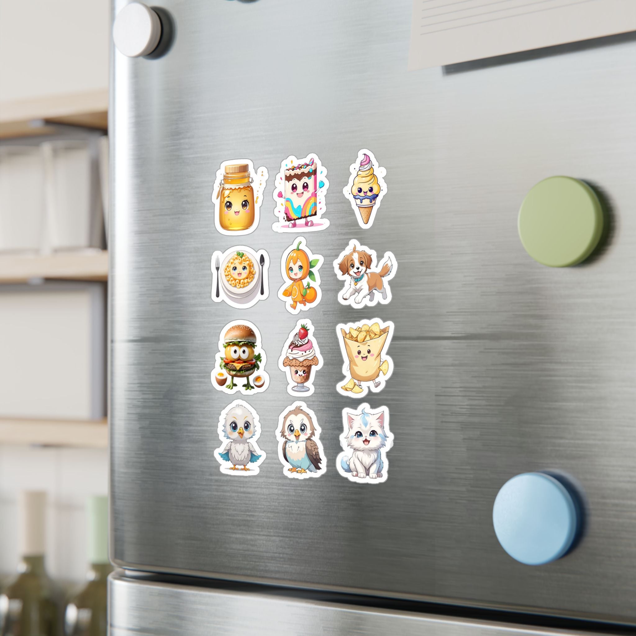 Kawaii Stickers Sheet 05 — 12 Kiss-Cut Vinyl Decals