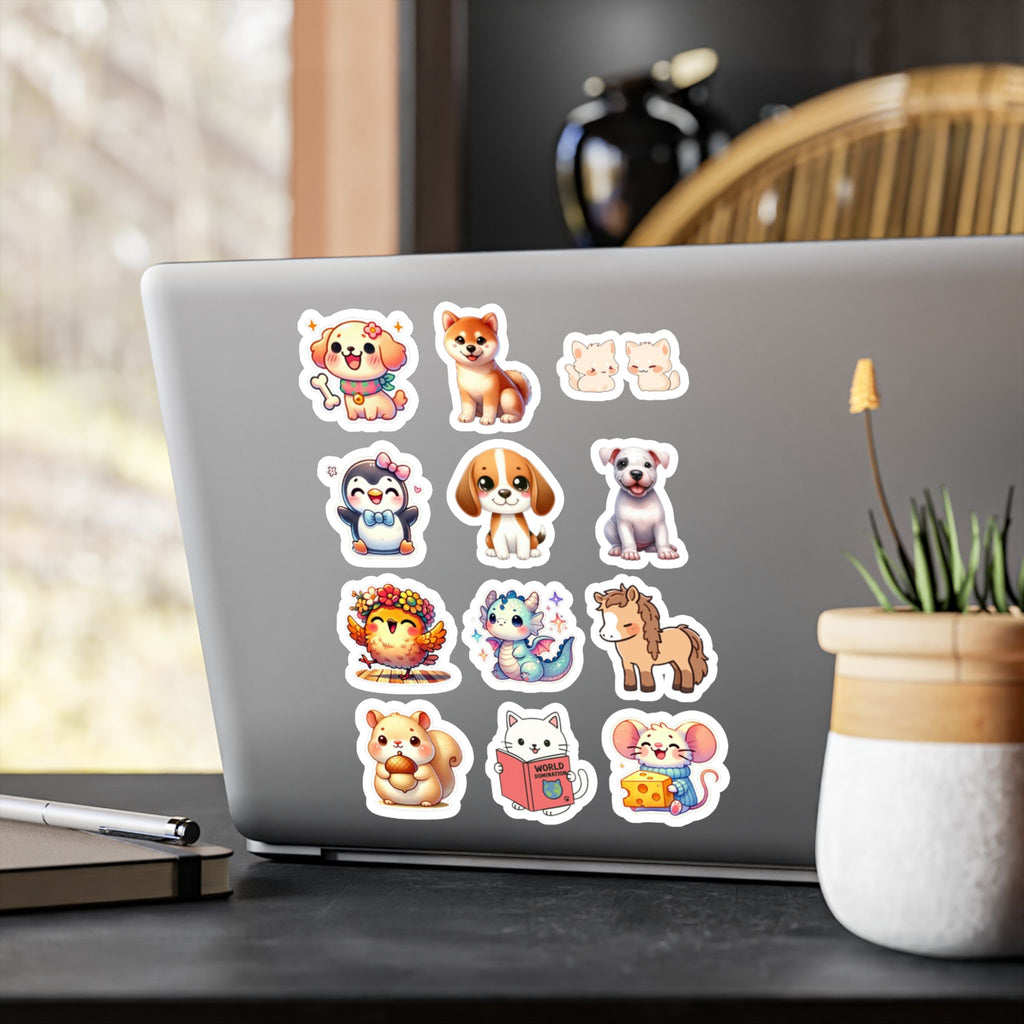 Cute Kawaii Sheet 25 — 12 Kiss-Cut Vinyl Decals