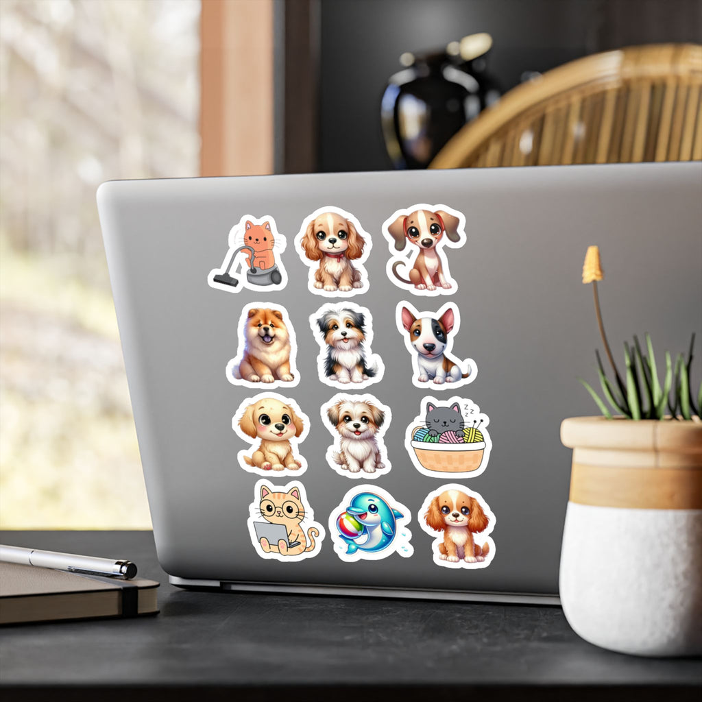 Cute Kawaii Sheet 01 — 12 Kiss-Cut Vinyl Decals