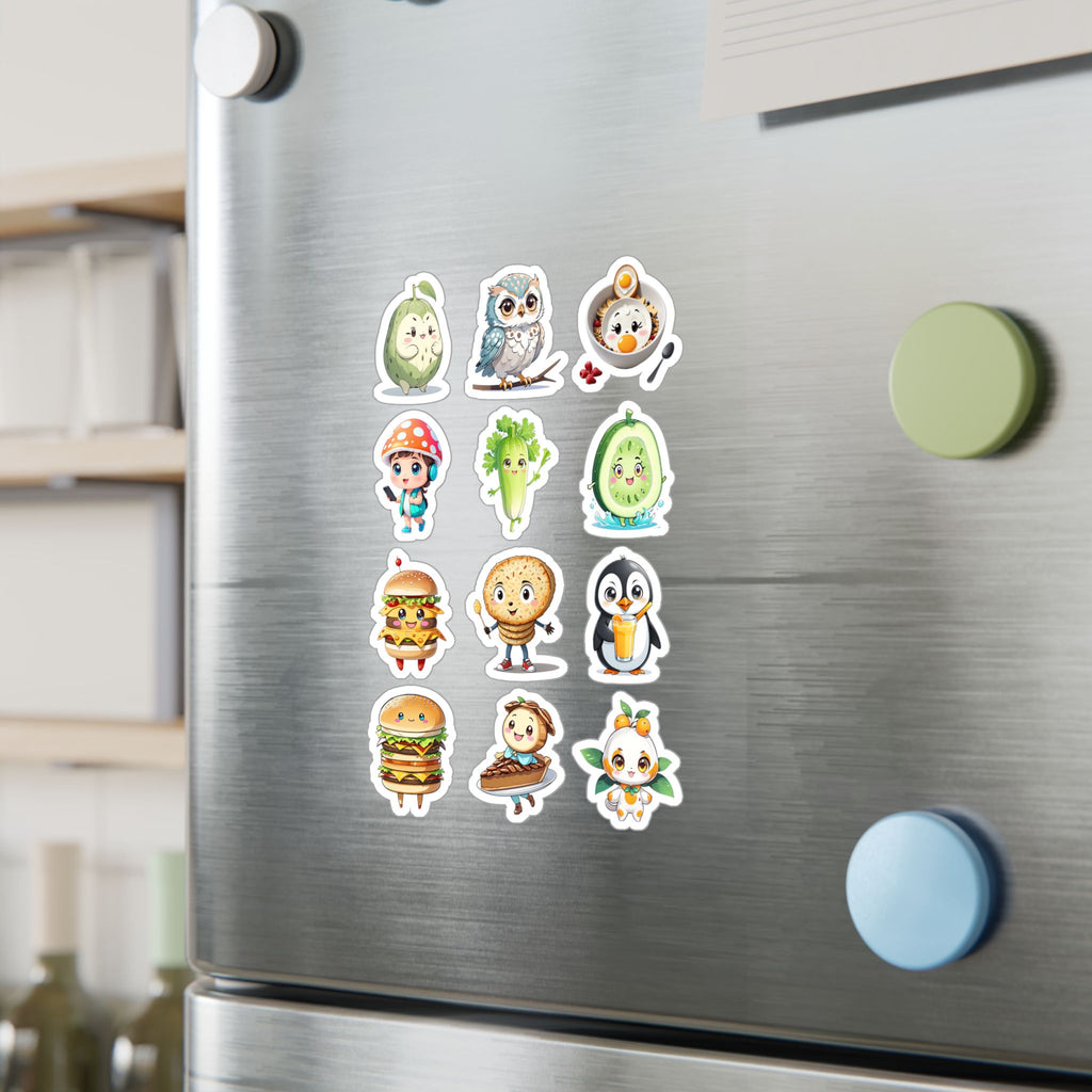 Kawaii Stickers Sheet 04 — 12 Kiss-Cut Vinyl Decals