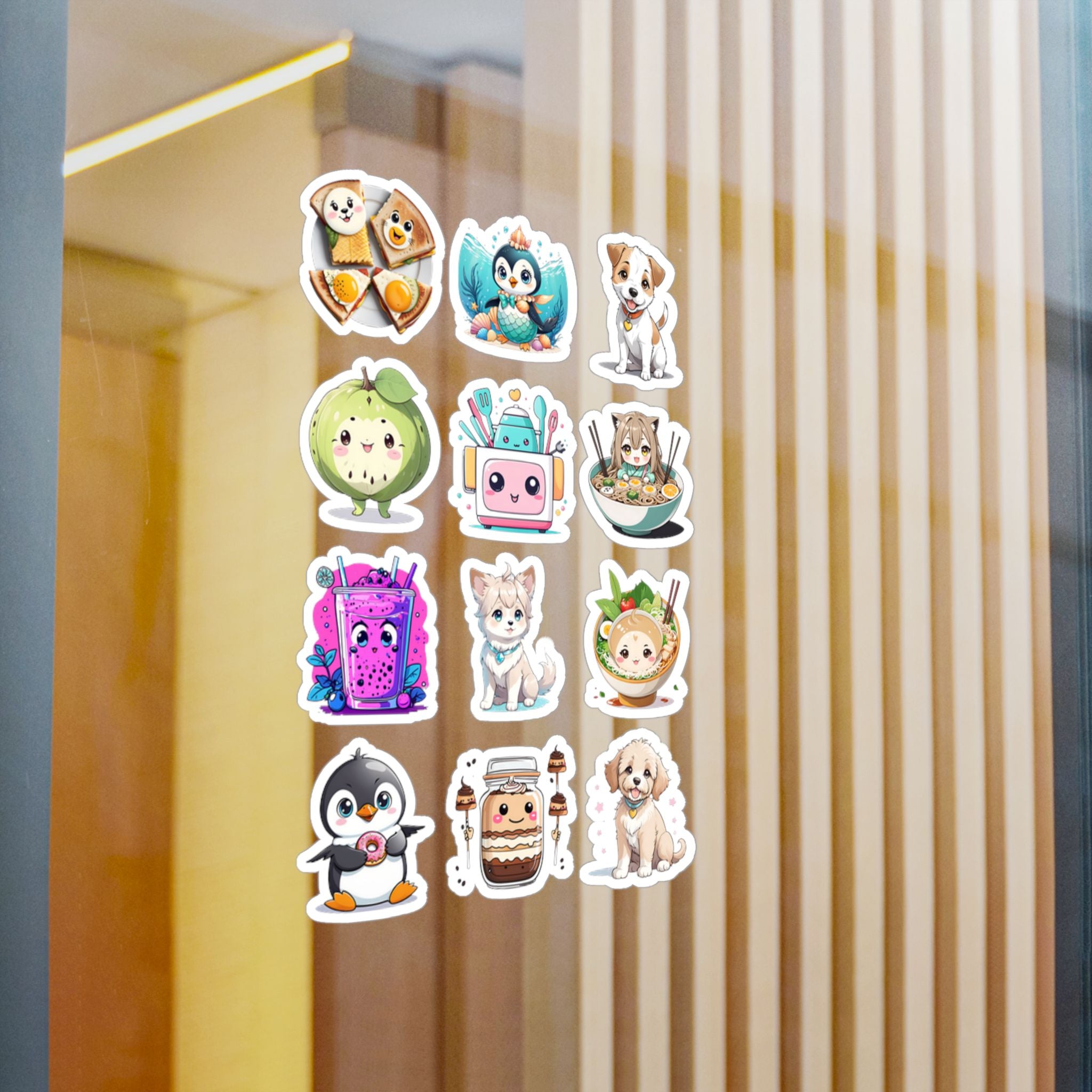 Kawaii Stickers Sheet 118 — 12 Kiss-Cut Vinyl Decals