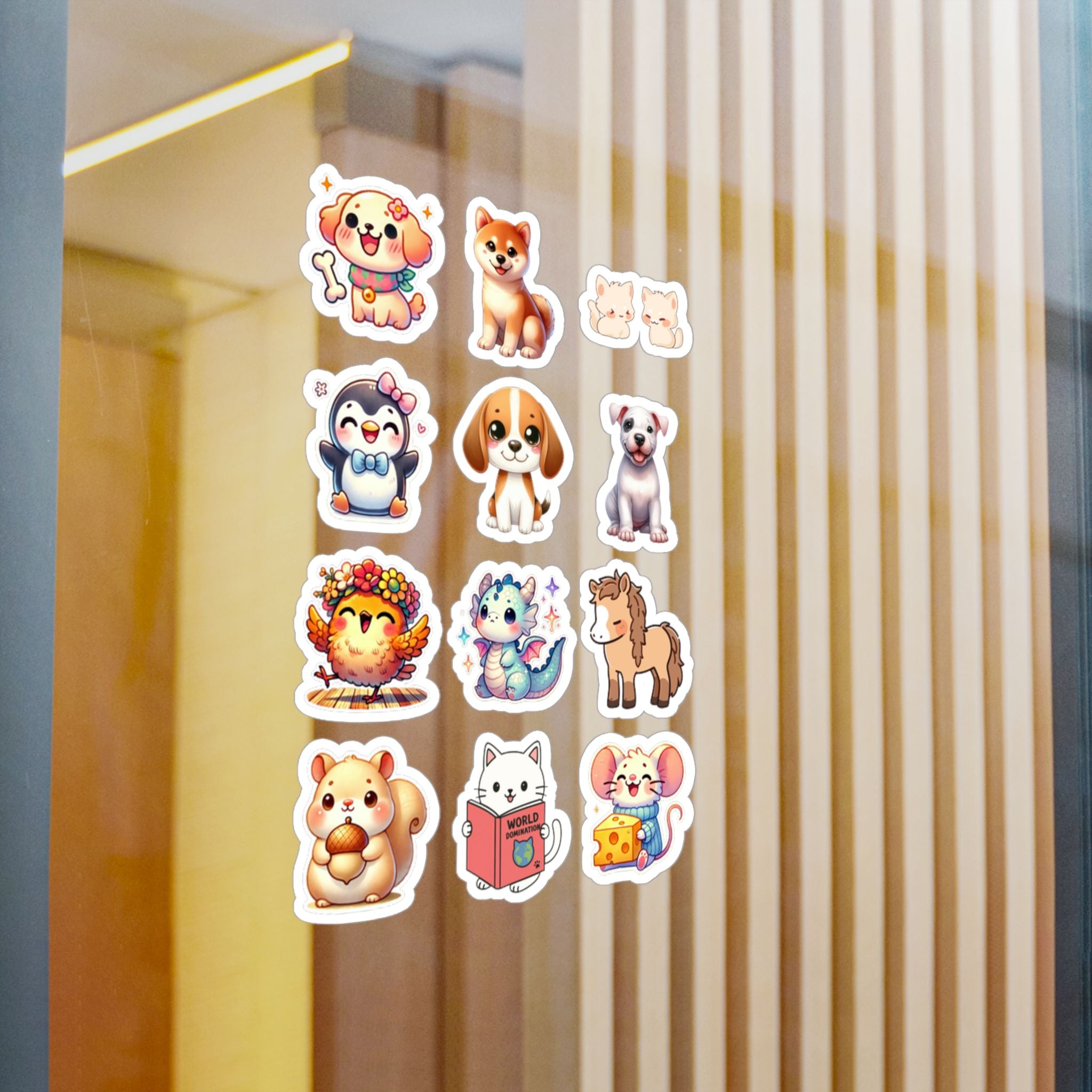 Cute Kawaii Sheet 25 — 12 Kiss-Cut Vinyl Decals