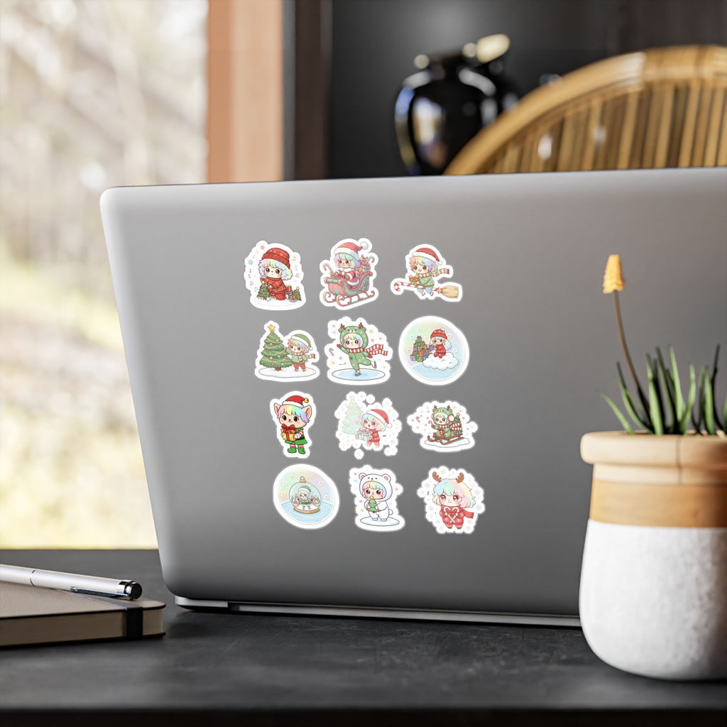 Christmas Monsters Sheet 04 — 12 Kiss-Cut Vinyl Decals